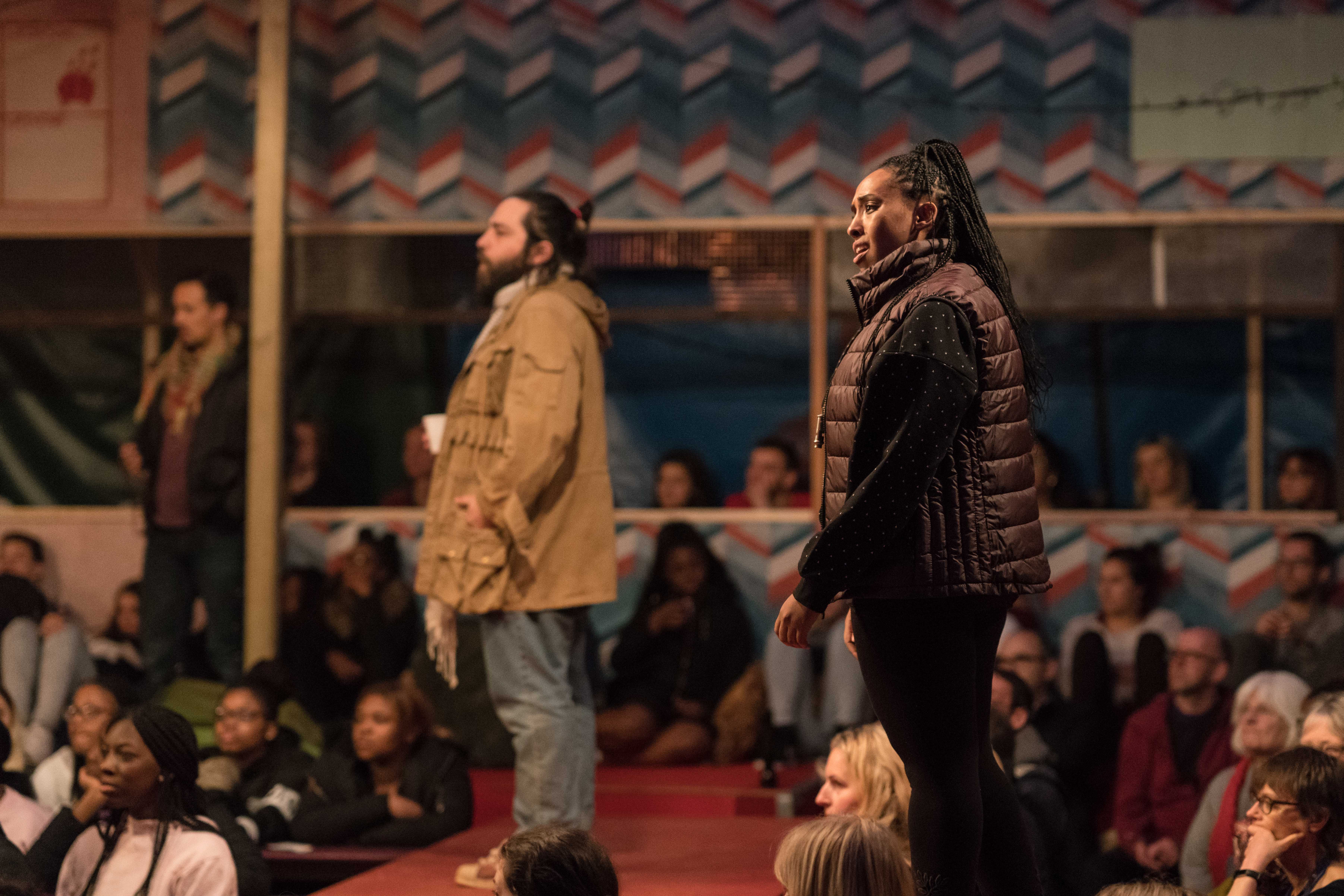 Ammar Haj Ahmad (Safi) and Nahel Tzegai (Helene) in The Jungle at the Young Vic © Leon Puplett.jpg
