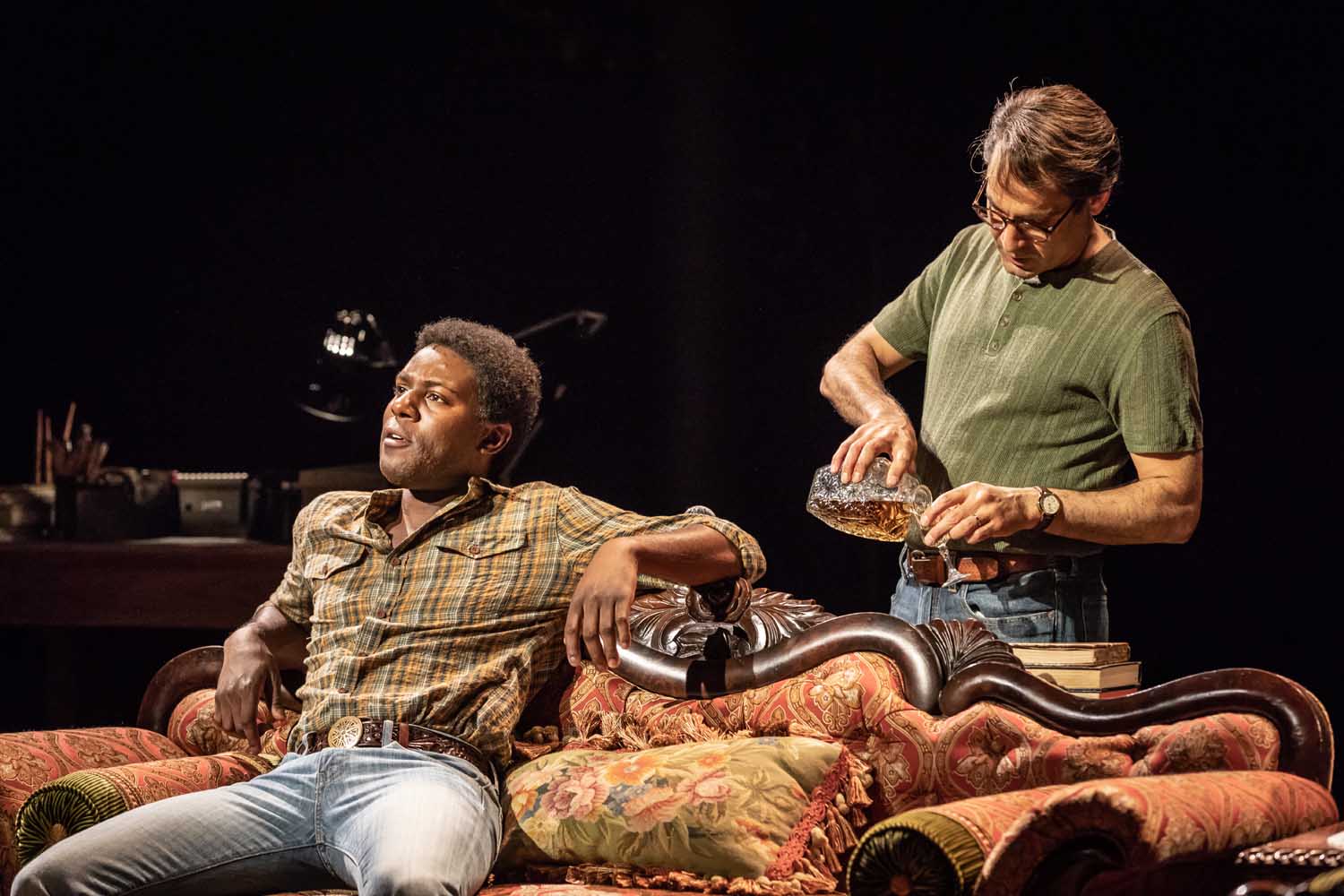 Ashley Samuels and Zubin Varla in Fun Home at the Young Vic. Photo by Marc Brenner