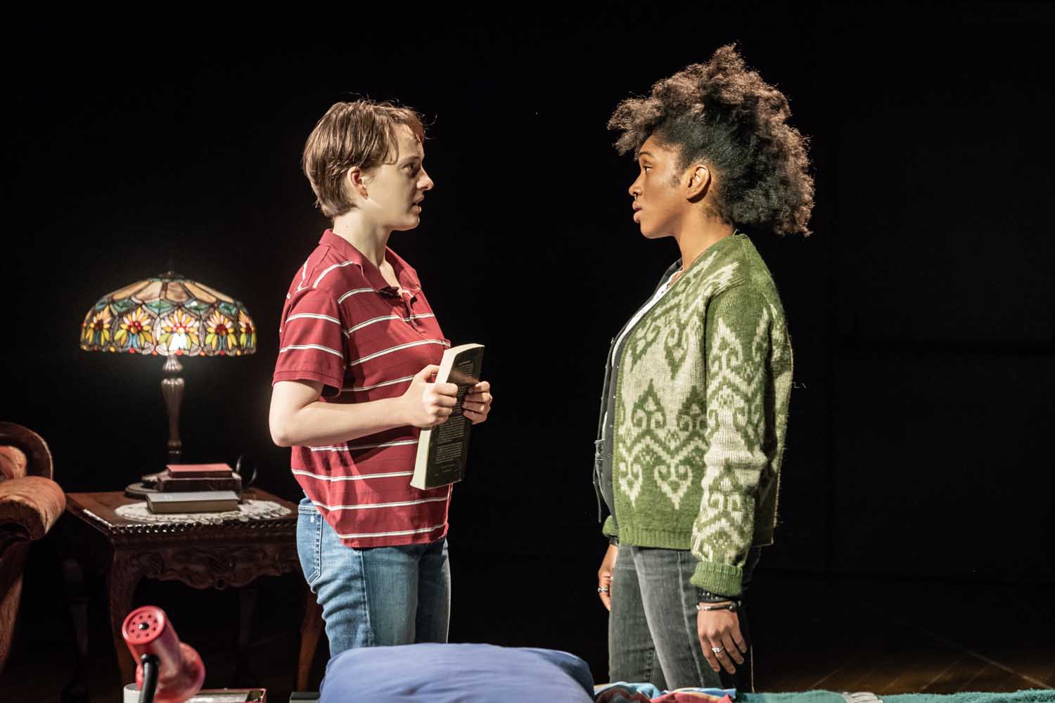 Eleanor Kane and Cherrelle Skeete in Fun Home at the Young Vic. Photo by Marc Brenner