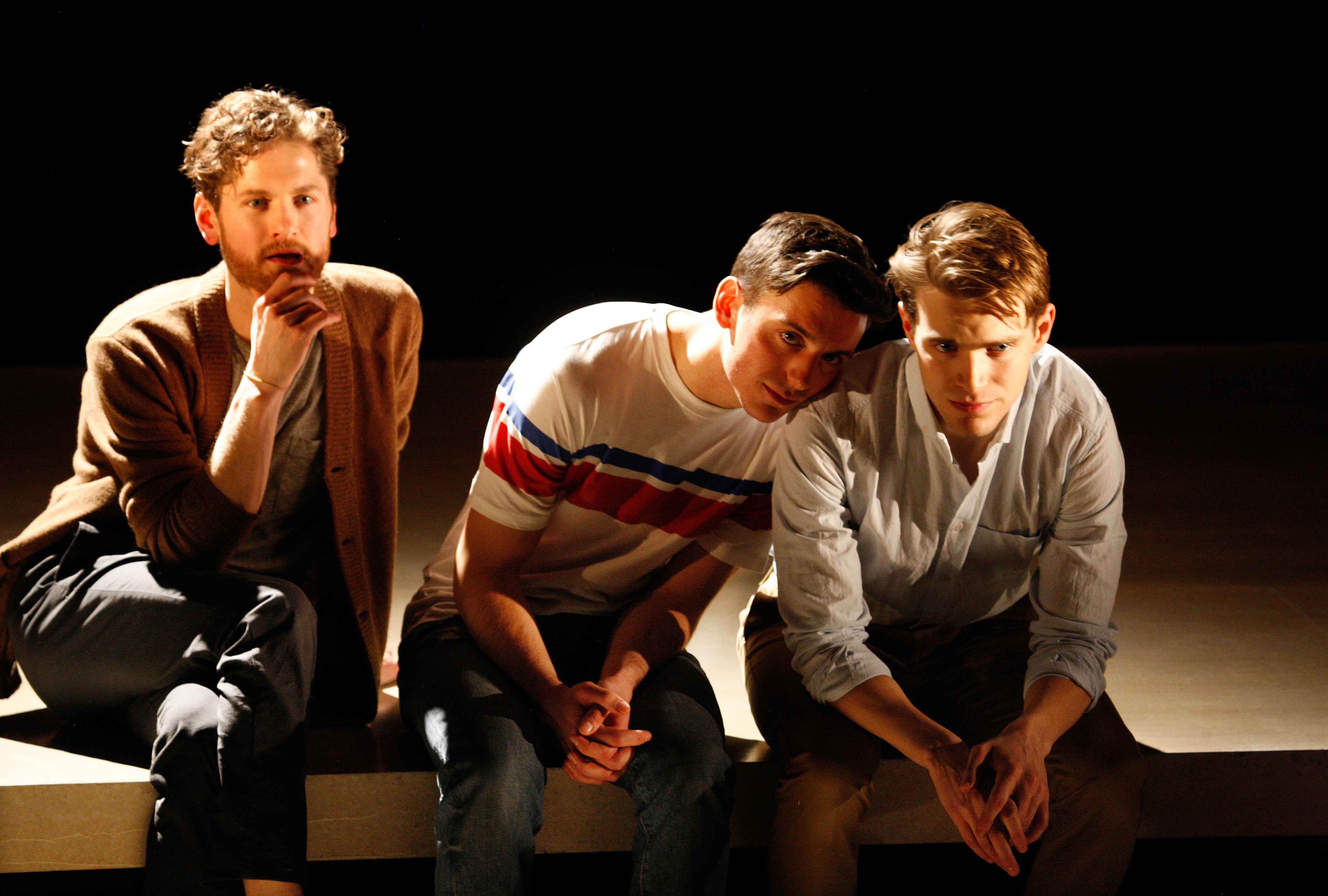Kyle Soller, Samuel H. Levine and Andrew Burnap in The Inheritance at the Young Vic © Simon Annand
