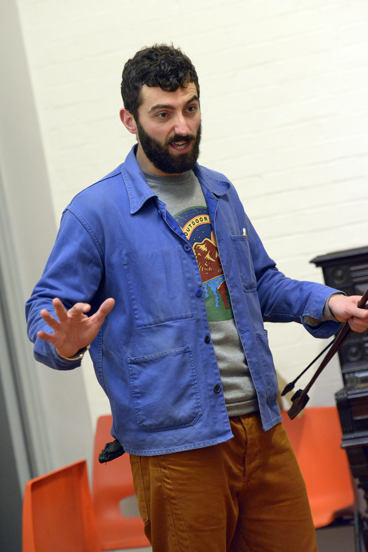 Marc Antolin in rehearsal for The Trial at the Young Vic. Photo by Keith Pattison