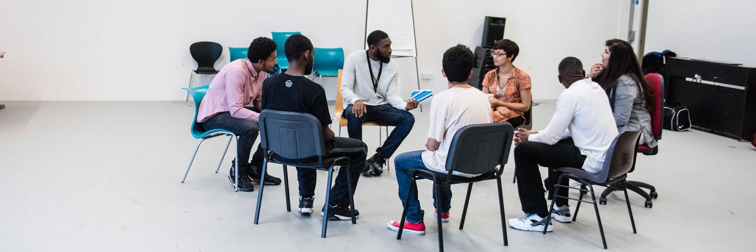 A group of Young Directors in an in-the-round discussion