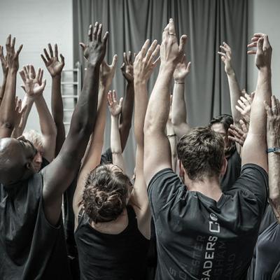 The company in rehearsals for Blood Wedding. Young Vic 2019. Photo by Marc Brenner.