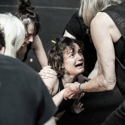 Aoife Duffin in rehearsals for Blood Wedding. Young Vic 2019. Photo by Marc Brenner.