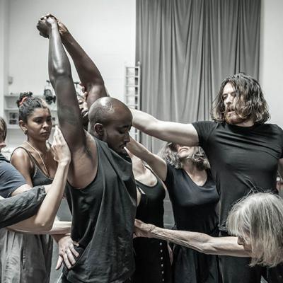 The company in rehearsals for Blood Wedding. Young Vic 2019. Photo by Marc Brenner.