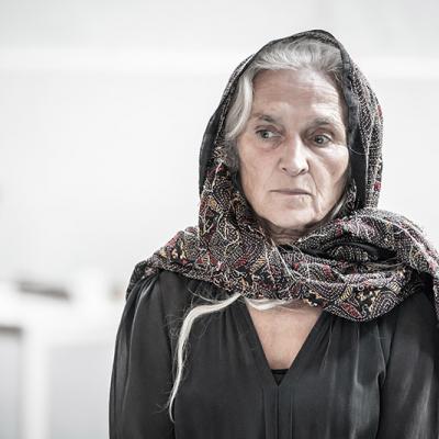 Olwen Fouéré in rehearsals for Blood Wedding. Young Vic 2019. Photo by Marc Brenner.