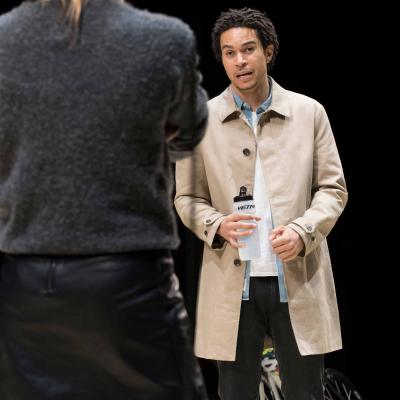 John MacMillan (Victor) faces off with Billie Piper (Her) in Yerma at the Young Vic. Photo by Johan Persson