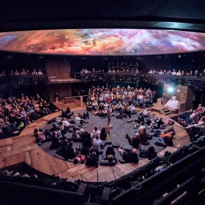 Life of Galileo at the Young Vic. Photo by Leon Puplett, Projections by 59 Productions.