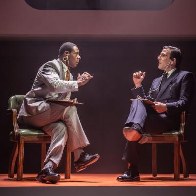 L-R David Harewood and Zachary Quinto in Best of Enemies at Noël Coward (c) Johan Persson