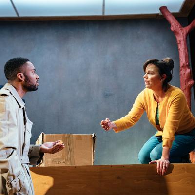 Michael Elcock and Jill Halfpenny. in a word. Photo by Helen Murray.