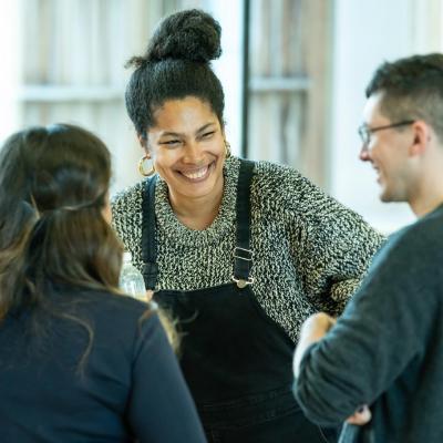 Jackie Sibblies Drury (playwright) in rehearsal for Fairview (c) Marc Brenner