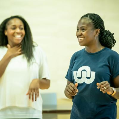 Nicola Hughes and Naana Agyei-Ampadu in rehearal for Fairview (c) Marc Brenner