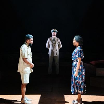  L-R Michael Luwoye, Stewart Clarke and Danielle Fiamanya in Mandela at Young Vic (c) Helen Murray 