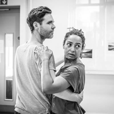 Luke Norris and Amaka Okafor in Nora: A Doll's House in rehearsal (c) Marc Brenner