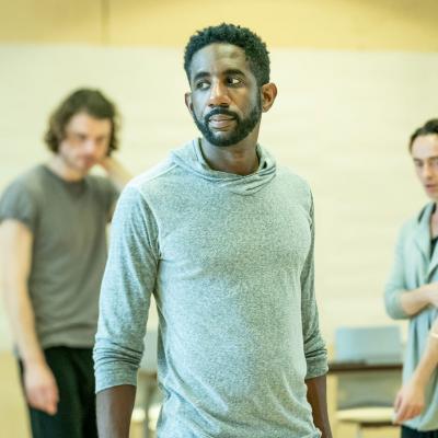  l-r Matthew Needham, Rhashan Stone & David Dawson in rehearsal for Fairview (c) Marc Brenner