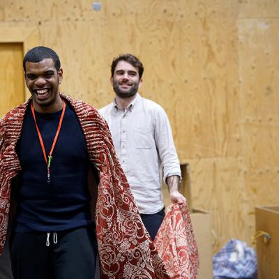 Caleb Roberts and Arthur Wilson in rehearsal for She Ventures and He Wins © Anthony Lee