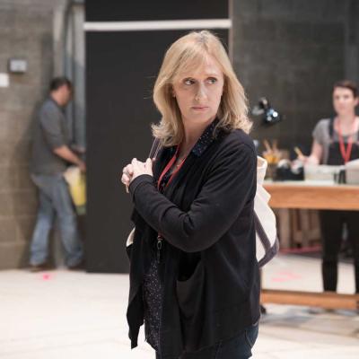 Jenna Russell in rehearsal for Fun Home at the Young Vic. Photo by Marc Brenner
