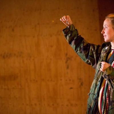 Erin Doherty in My Name is Rachel Corrie. Photo by Ellie Kurrtz