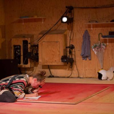 Erin Doherty in My Name is Rachel Corrie. Photo by Ellie Kurrtz