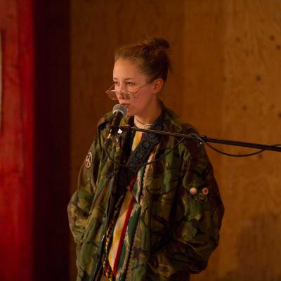 Erin Doherty in My Name is Rachel Corrie. Photo by Ellie Kurrtz