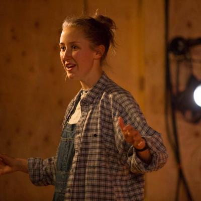 Erin Doherty in My Name is Rachel Corrie. Photo by Ellie Kurrtz