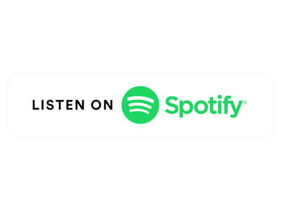 Listen on Spotify: green logo with sound waves and brand title
