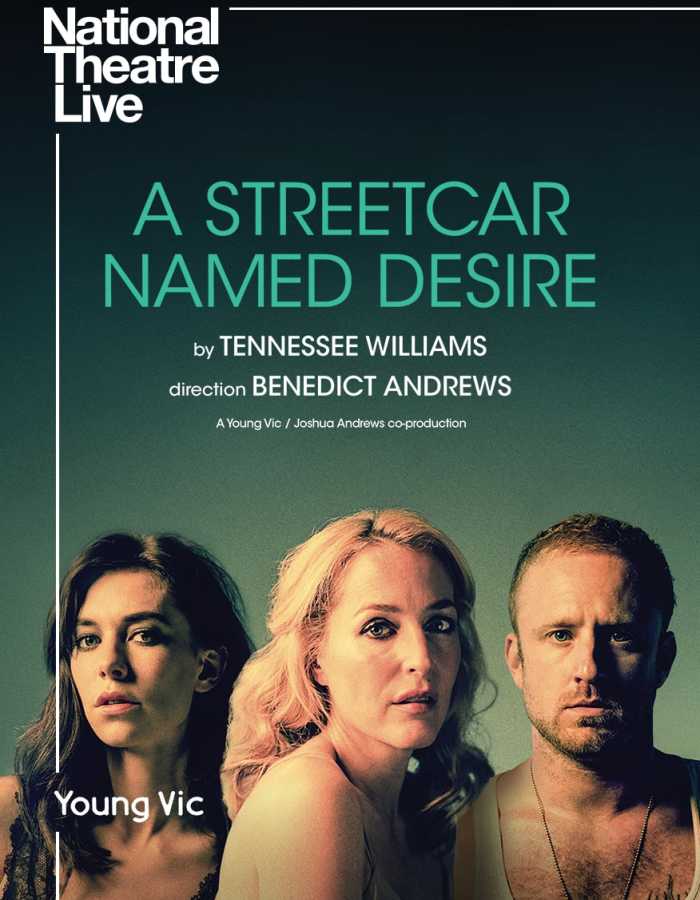 poster image for A Streetcar Named Desire with the headshots of the three lead actors against a faded backdrop