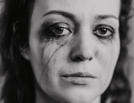 Woman with running mascara