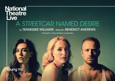 poster image for A Streetcar Named Desire with the headshots of the three lead actors against a faded backdrop